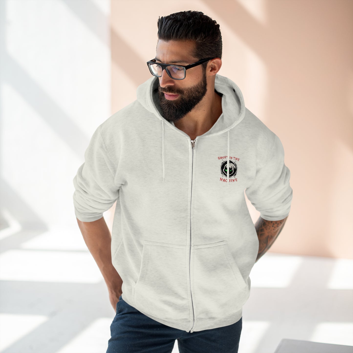 GHo$T Logo Unisex Premium Full Zip Hoodie