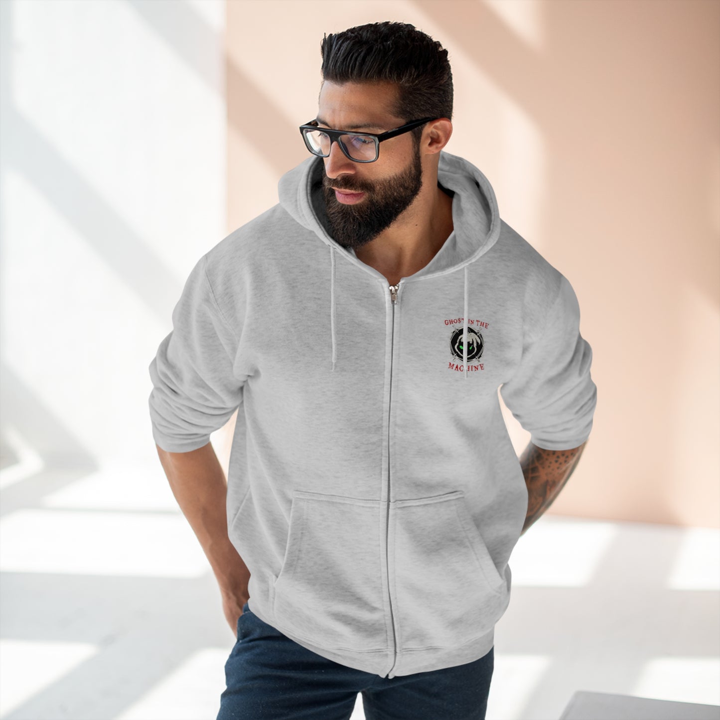 GHo$T Logo Unisex Premium Full Zip Hoodie